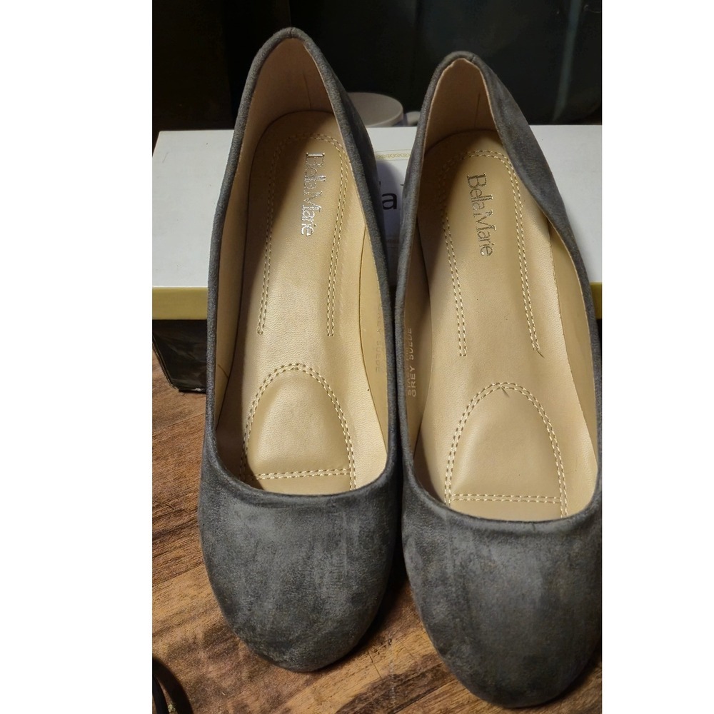 Bella Marie‎ Stacy-100 Womens Grey Suede Ballet Flats Round Toe Shoes Size 9 New